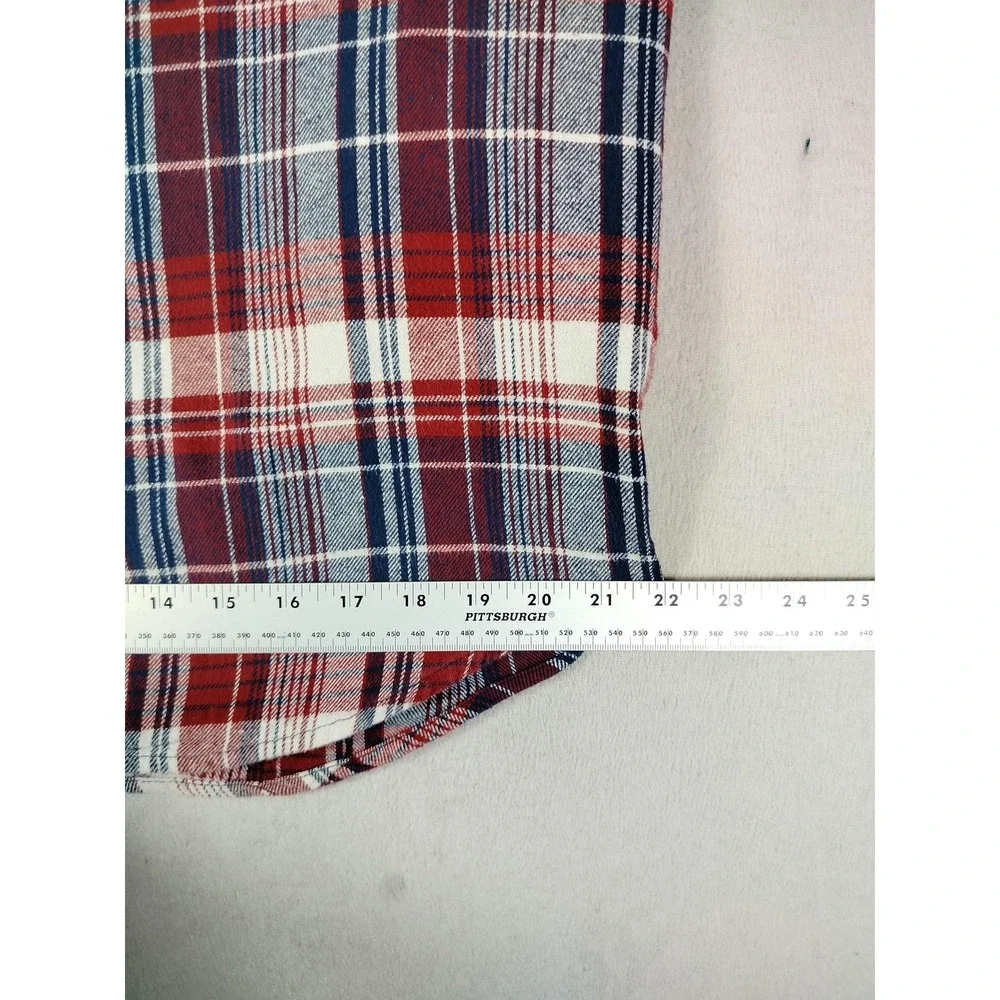 Field & Stream Shirt Mens Large Red Plaid Flannel Lumberjack Cabincore Earthy